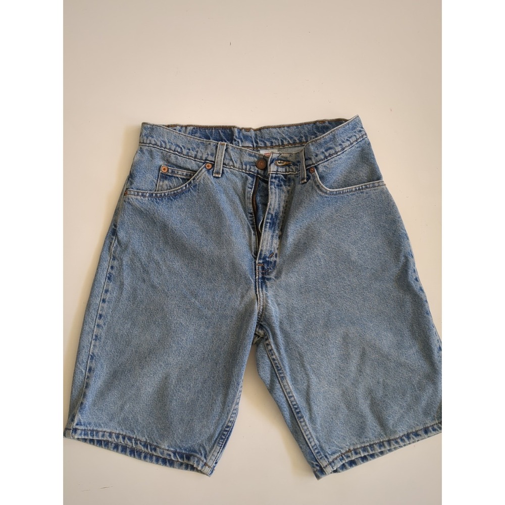 Vintage Levi's 550 Orange Tab Light Wash Denim Shorts Size 31 Blue
